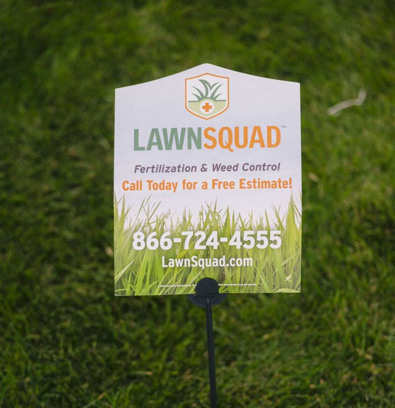 Alternate Lawn Squad signage